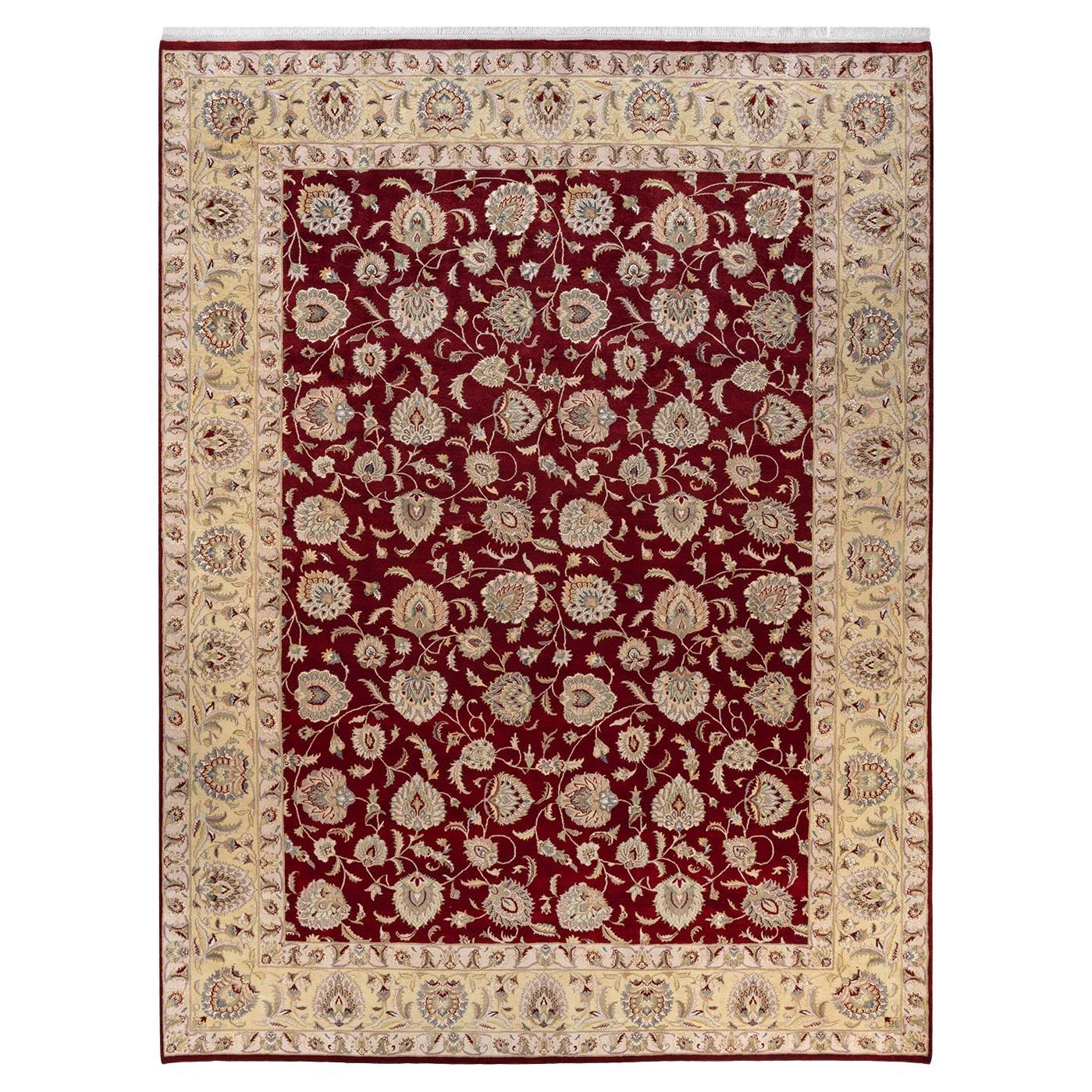 Tapis Mogul Re traditionnel oriental unique noué à la main, unique en son genre