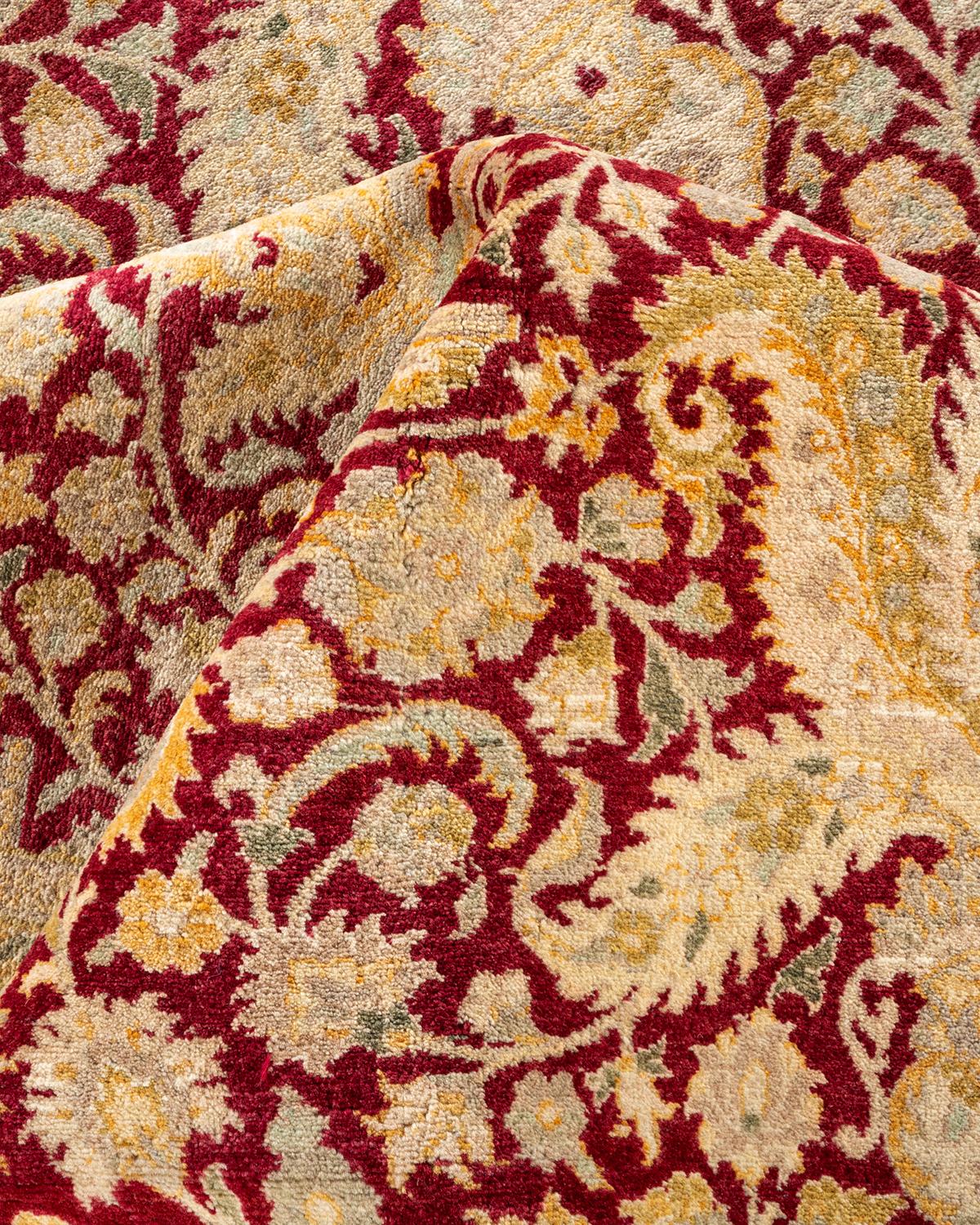 Tapis Mogul Re traditionnel oriental unique noué à la main, unique en son genre en vente 1