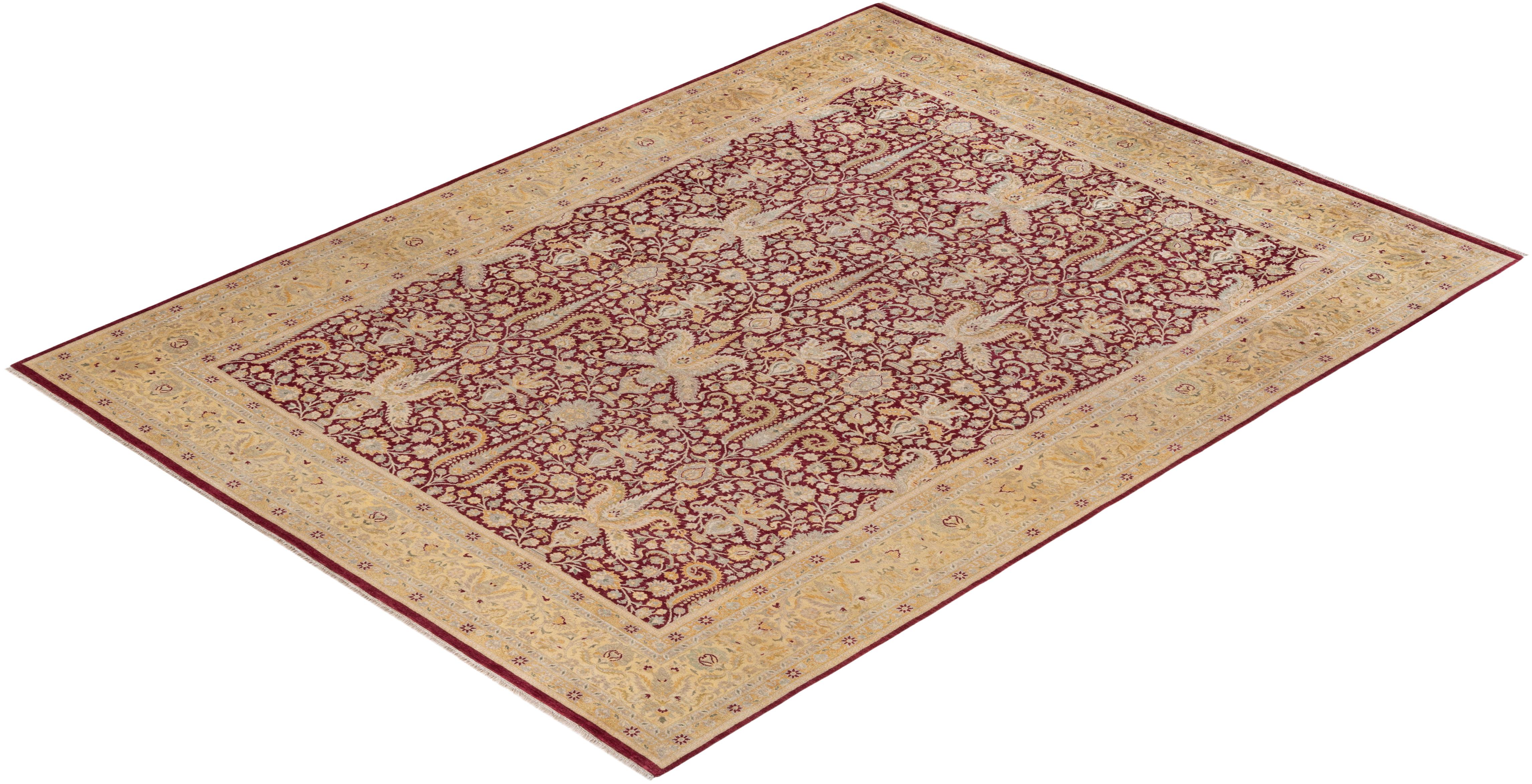 Tapis Mogul Re traditionnel oriental unique noué à la main, unique en son genre en vente 2