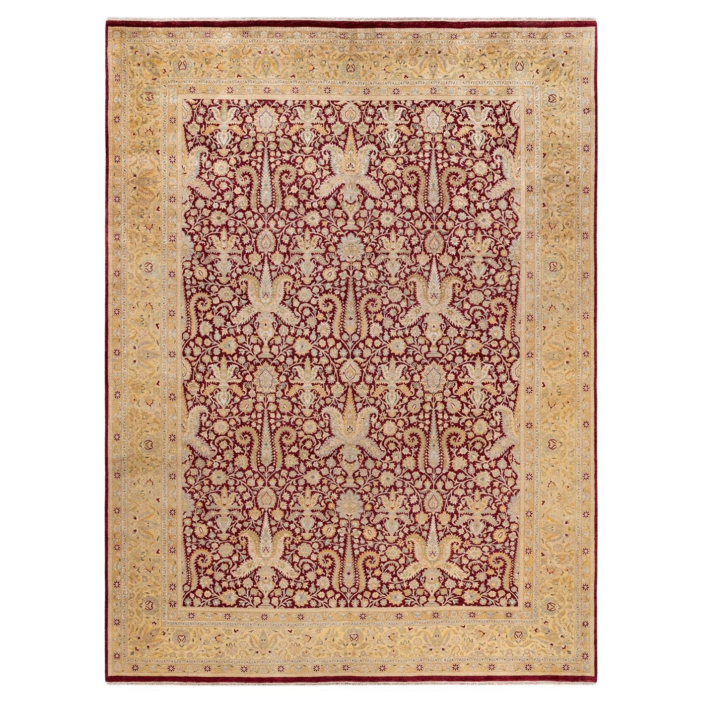 Tapis Mogul Re traditionnel oriental unique noué à la main, unique en son genre
