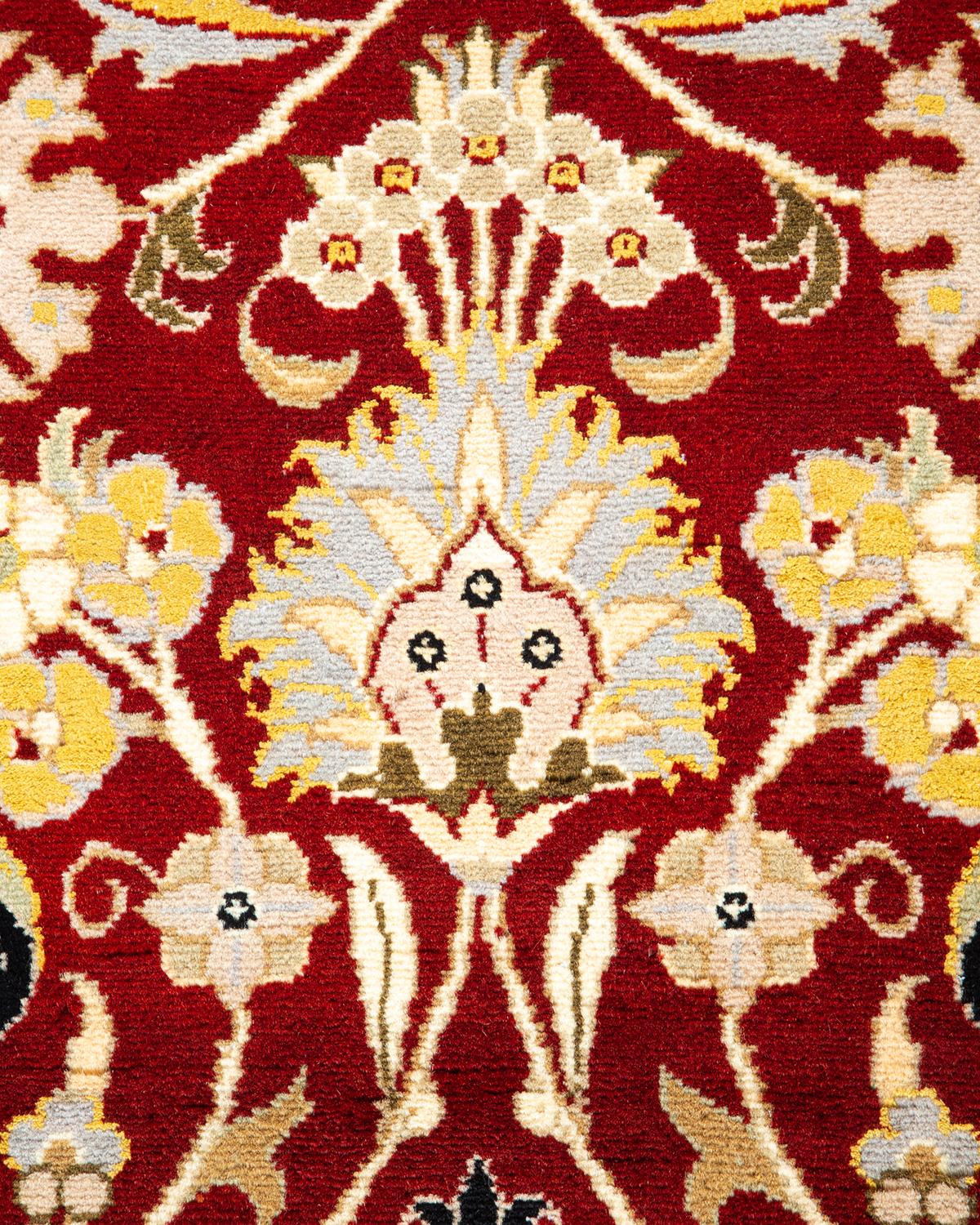 Handgeknüpfter traditioneller orientalischer Mogul-Roter Teppich, handgeknüpft, Unikat (Pakistanisch) im Angebot