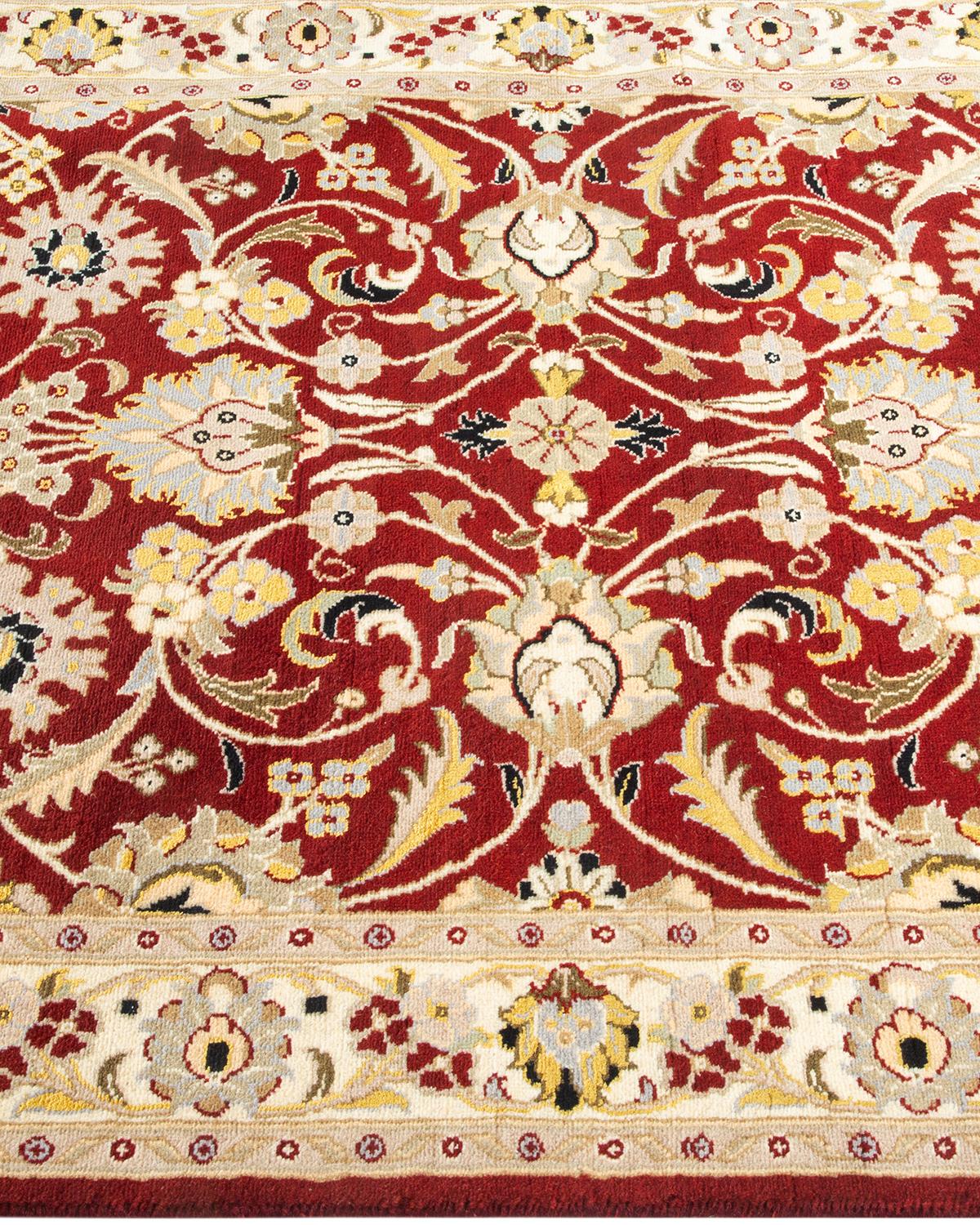 Handgeknüpfter traditioneller orientalischer Mogul-Roter Teppich, handgeknüpft, Unikat im Zustand „Neu“ im Angebot in Norwalk, CT