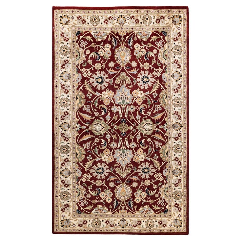 One-Of-A-Kind Hand Knotted Traditional Oriental Mogul Red Area Rug 3' 1 ...