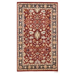 One-of-a-Kind Hand Knotted Traditional Oriental Mogul Red Area Rug