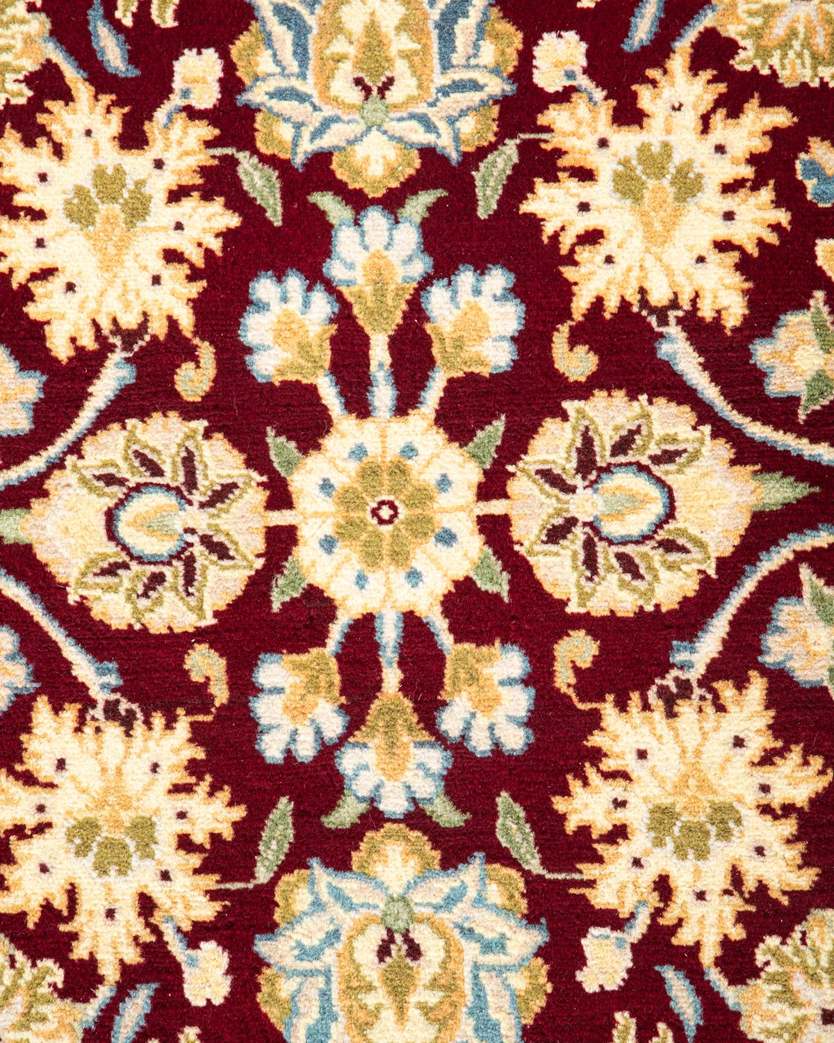 Handgeknüpfter traditioneller orientalischer Mogul-Roter Teppich, handgeknüpft, Unikat (Pakistanisch) im Angebot