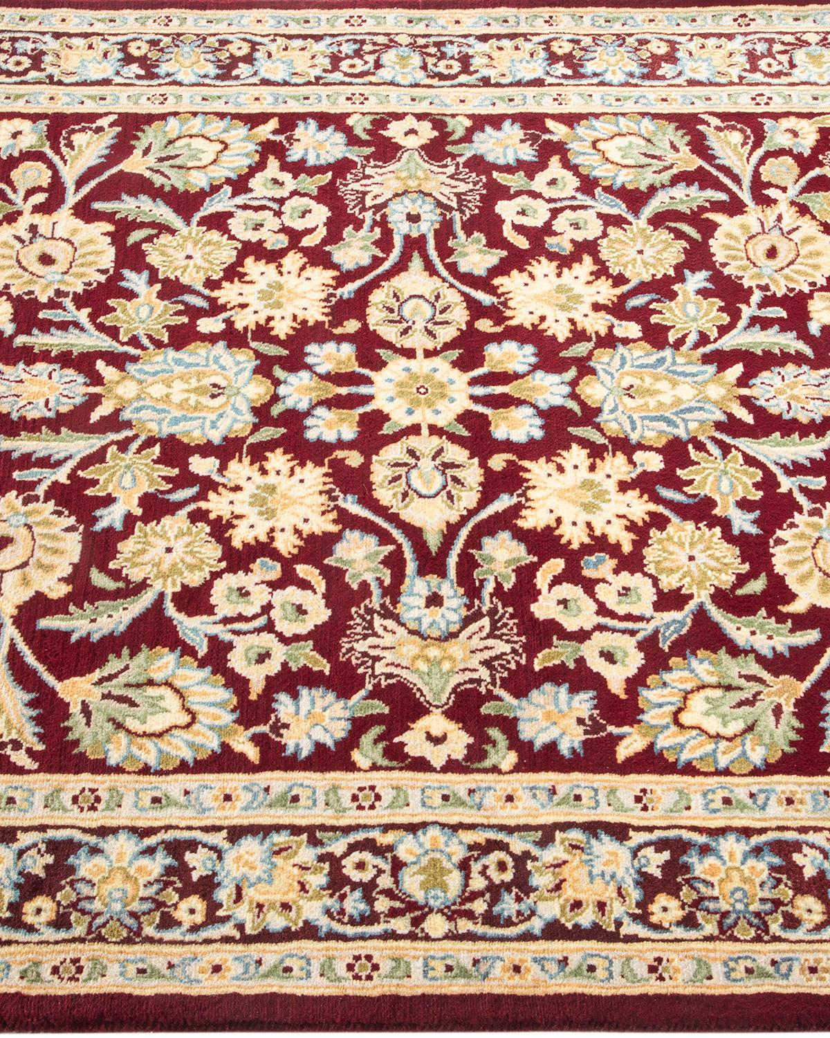 One-Of-A-Kind Hand Knotted Traditional Oriental Mogul Red Area Rug In New Condition For Sale In Norwalk, CT