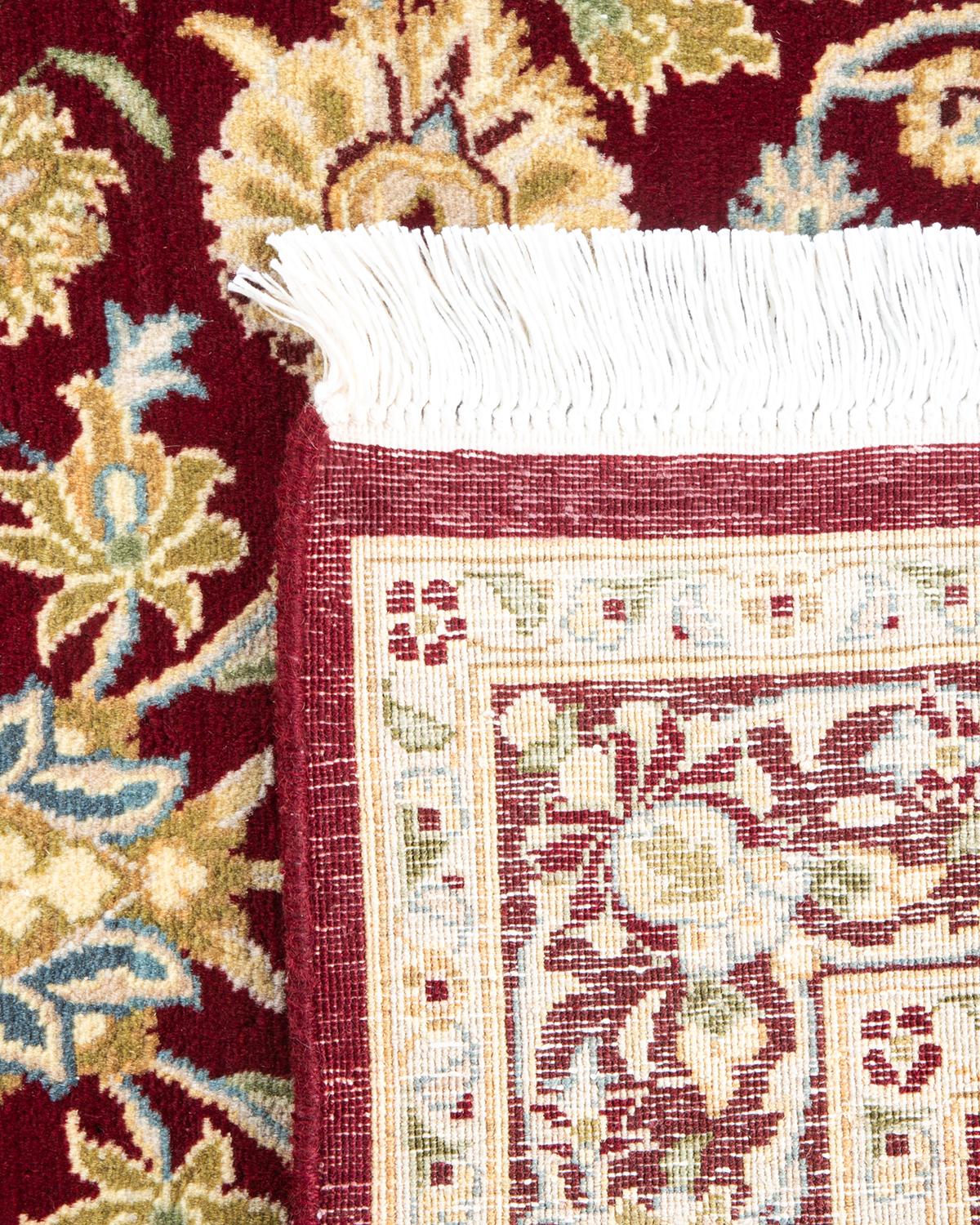 Handgeknüpfter traditioneller orientalischer Mogul-Roter Teppich, handgeknüpft, Unikat (21. Jahrhundert und zeitgenössisch) im Angebot