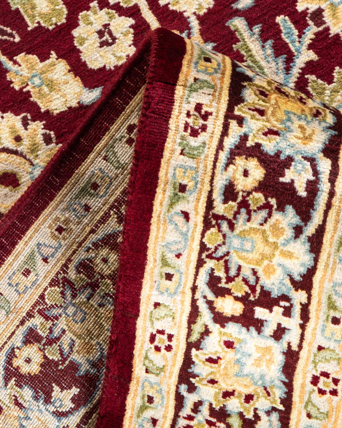Handgeknüpfter traditioneller orientalischer Mogul-Roter Teppich, handgeknüpft, Unikat (Wolle) im Angebot