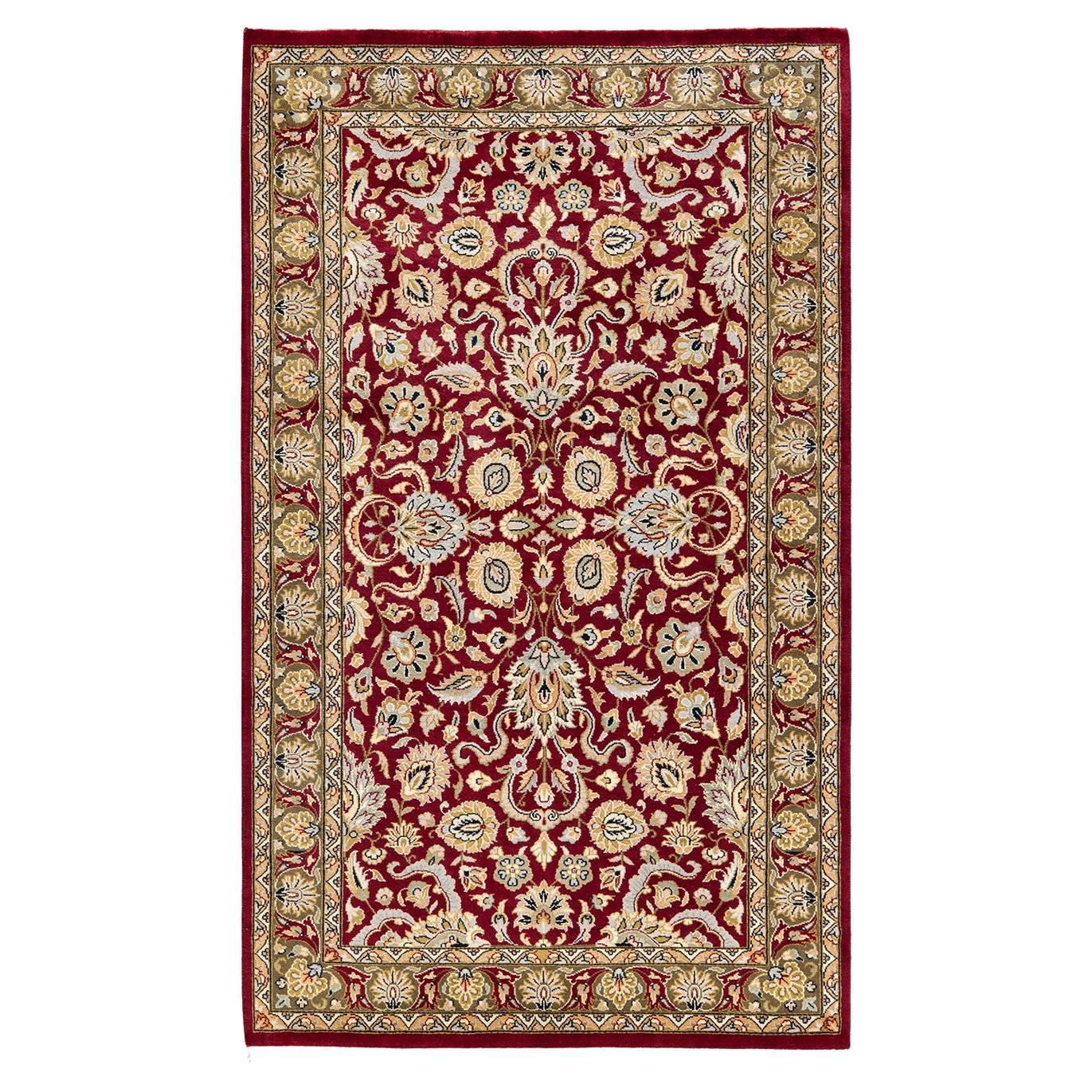 OneOfAKind Hand Knotted Traditional Oriental Mogul Red Area Rug For