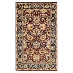One-Of-A-Kind Hand Knotted Traditional Oriental Mogul Red Area Rug