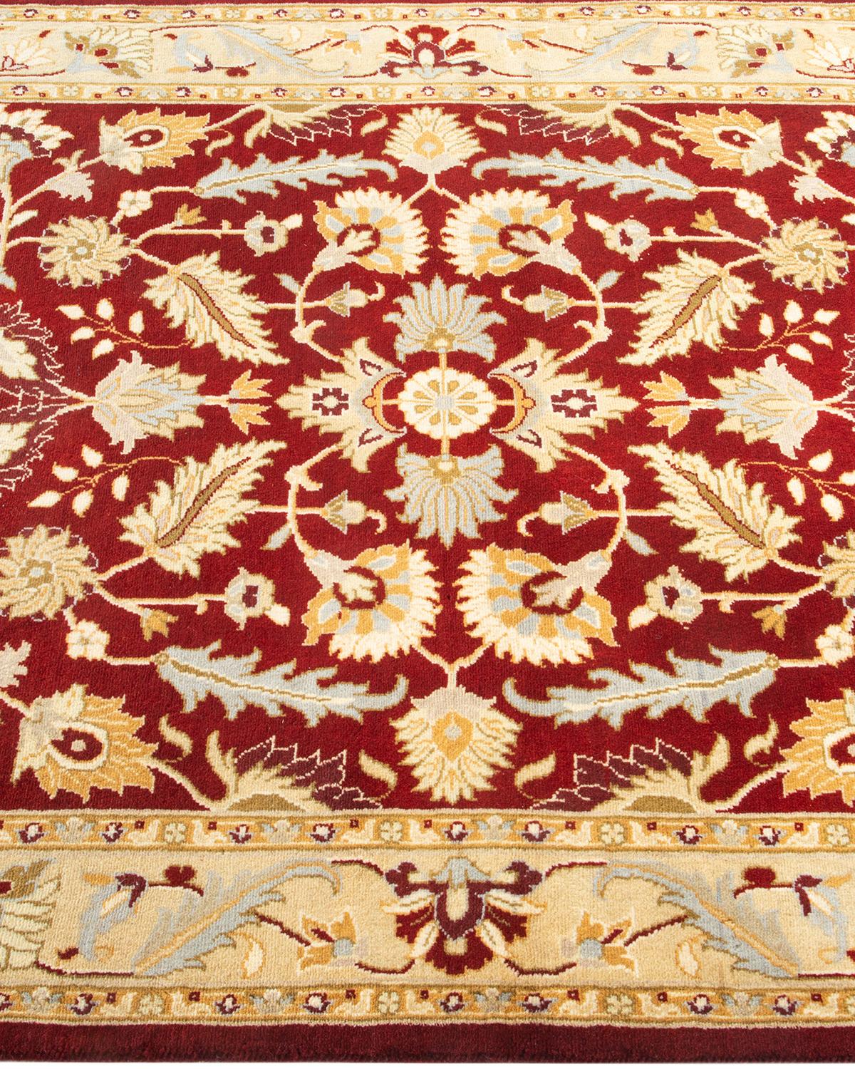 Handgeknüpfter traditioneller orientalischer Mogul-Roter Teppich, handgeknüpft, Unikat im Zustand „Neu“ im Angebot in Norwalk, CT