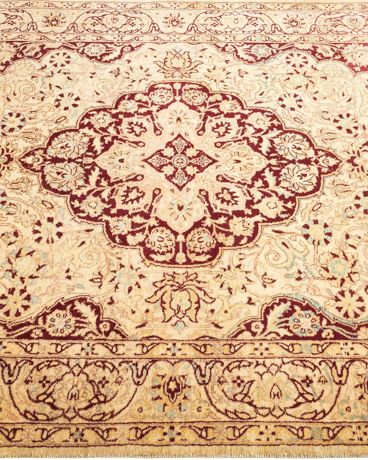 One-of-a-kind Hand Knotted Traditional Oriental Mogul Red Area Rug In New Condition For Sale In Norwalk, CT