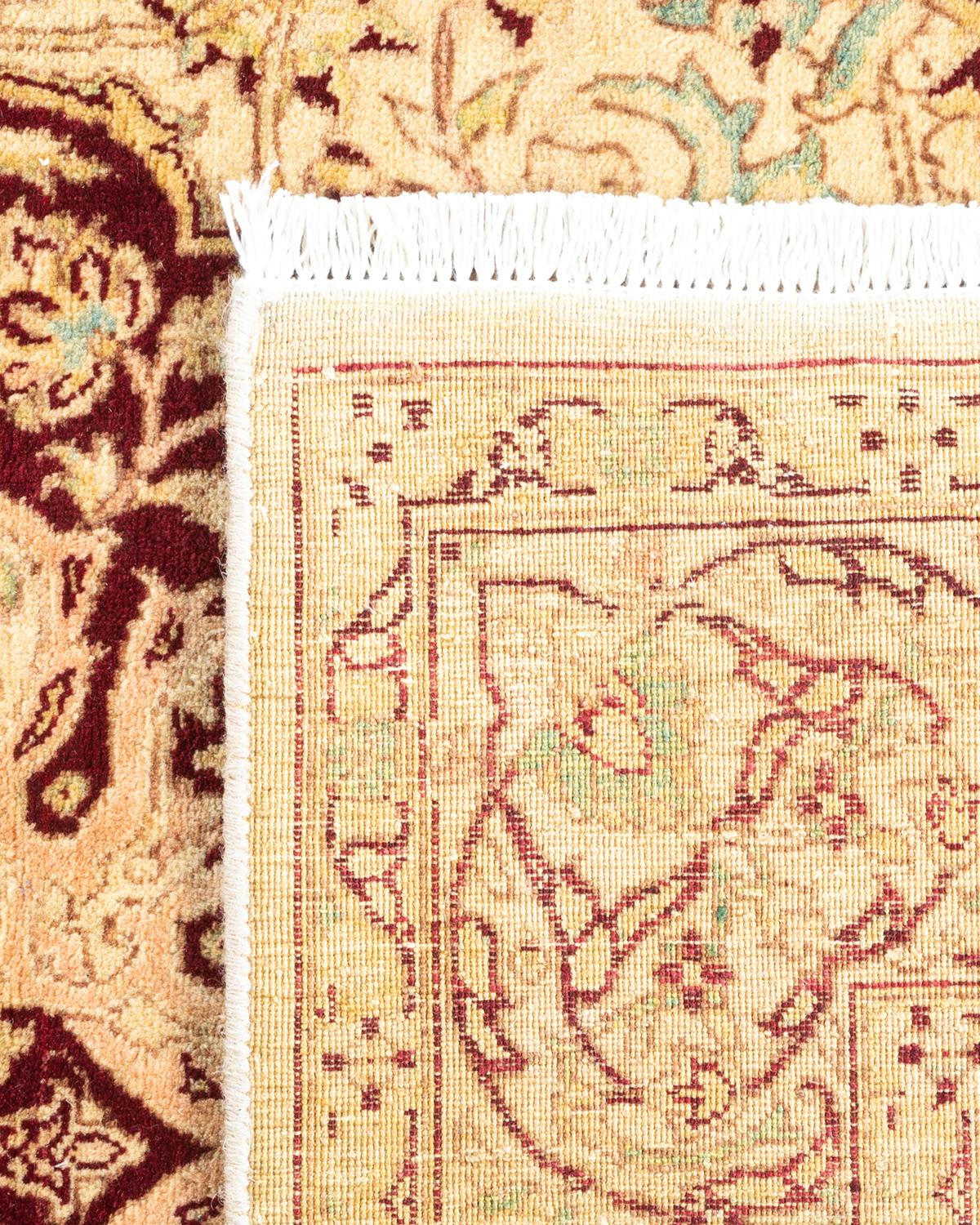 Contemporary One-of-a-kind Hand Knotted Traditional Oriental Mogul Red Area Rug For Sale