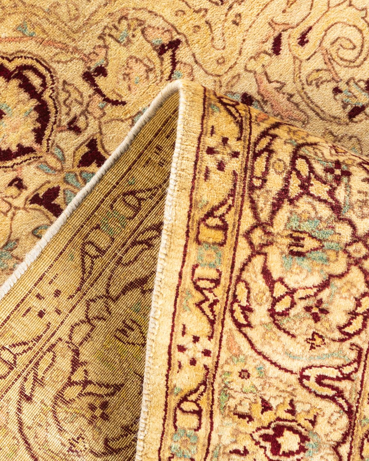 Wool One-of-a-kind Hand Knotted Traditional Oriental Mogul Red Area Rug For Sale