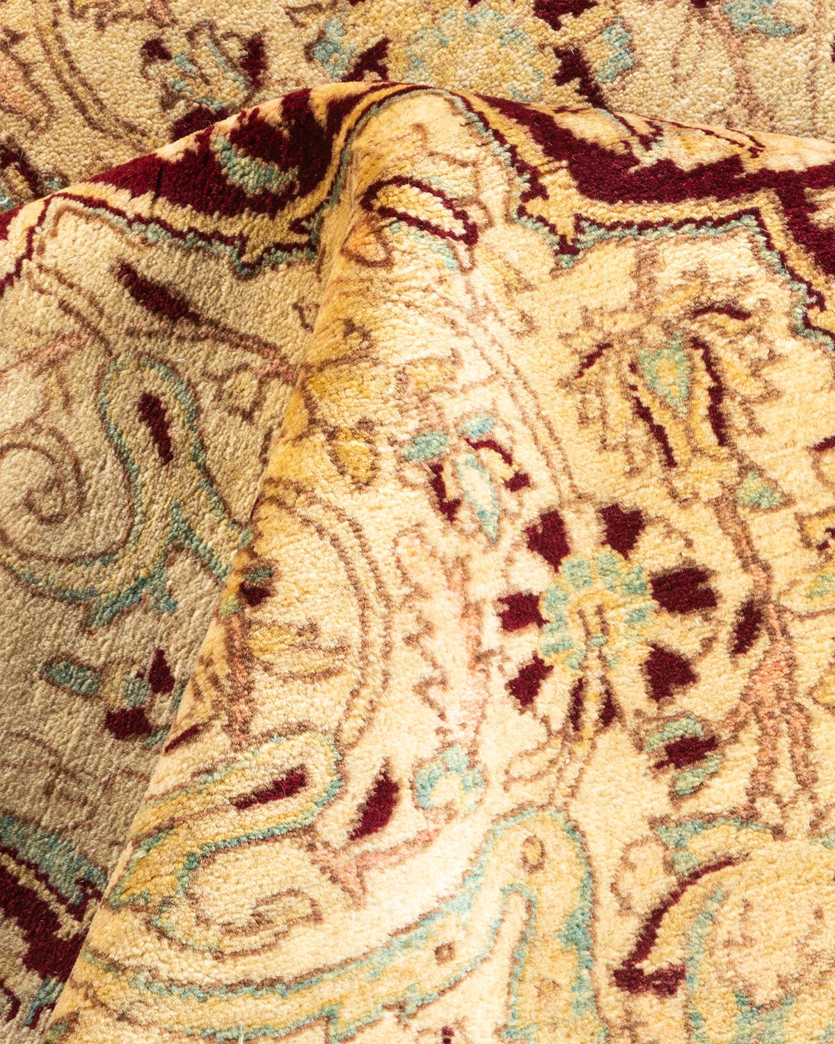 One-of-a-kind Hand Knotted Traditional Oriental Mogul Red Area Rug For Sale 1
