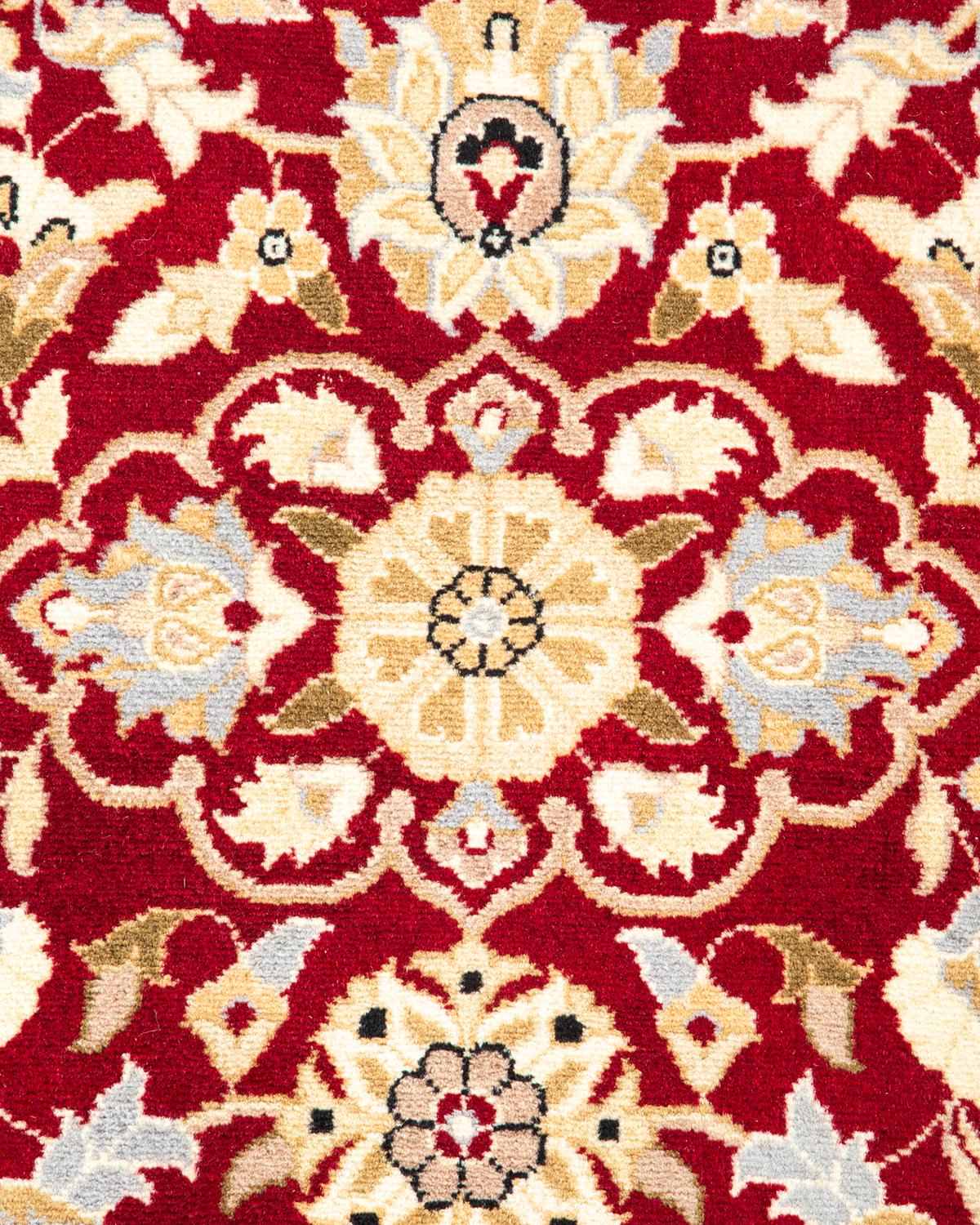Handgeknüpfter traditioneller orientalischer Mogul-Roter Teppich, handgeknüpft, Unikat (Pakistanisch) im Angebot