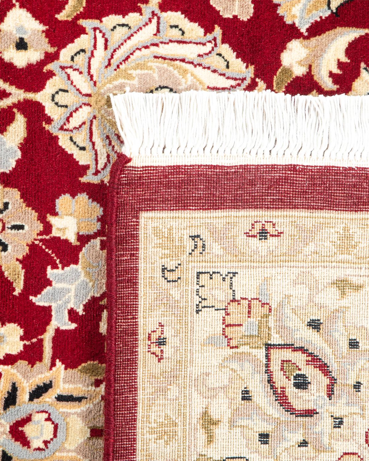 Handgeknüpfter traditioneller orientalischer Mogul-Roter Teppich, handgeknüpft, Unikat (21. Jahrhundert und zeitgenössisch) im Angebot
