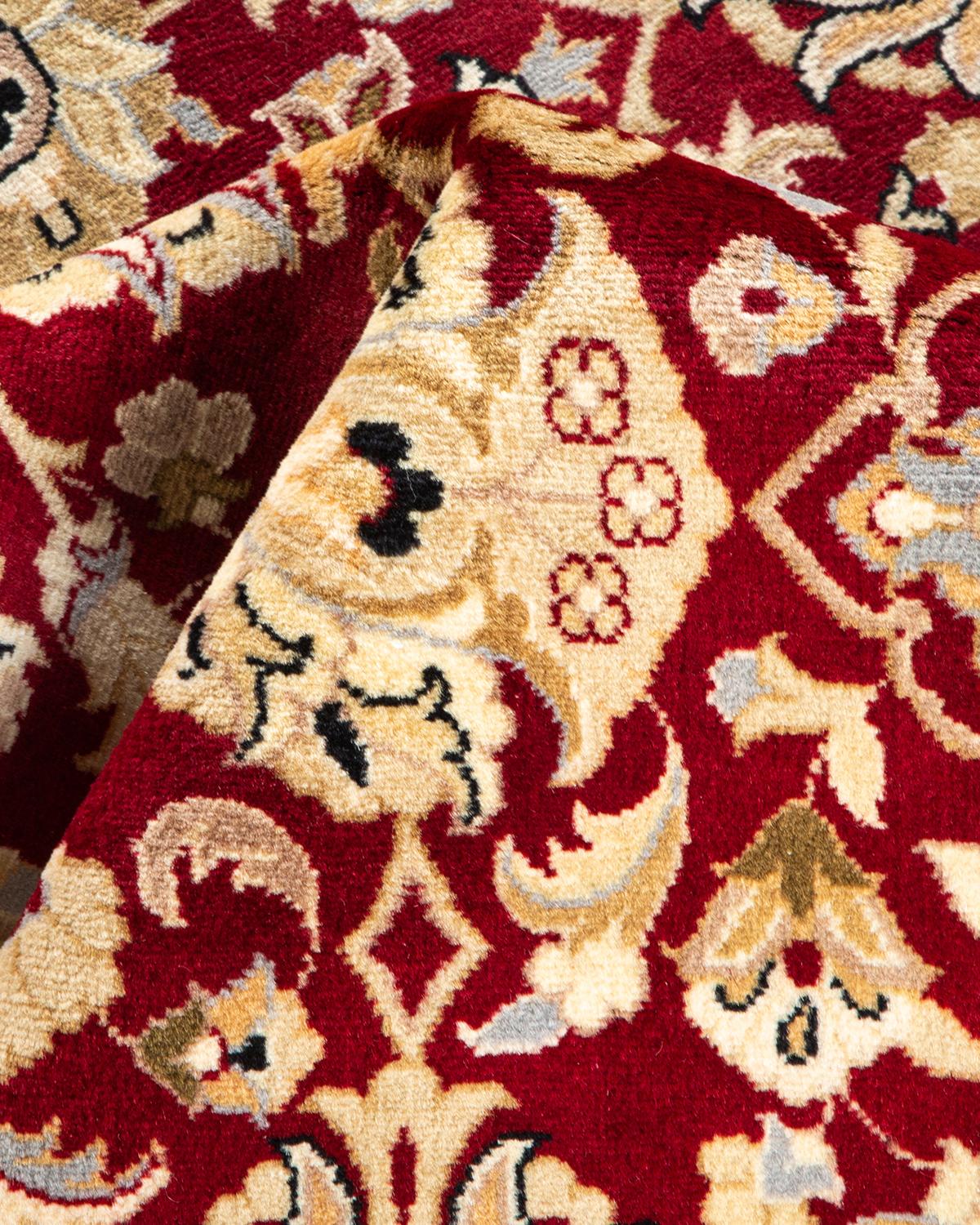 Handgeknüpfter traditioneller orientalischer Mogul-Roter Teppich, handgeknüpft, Unikat im Angebot 1