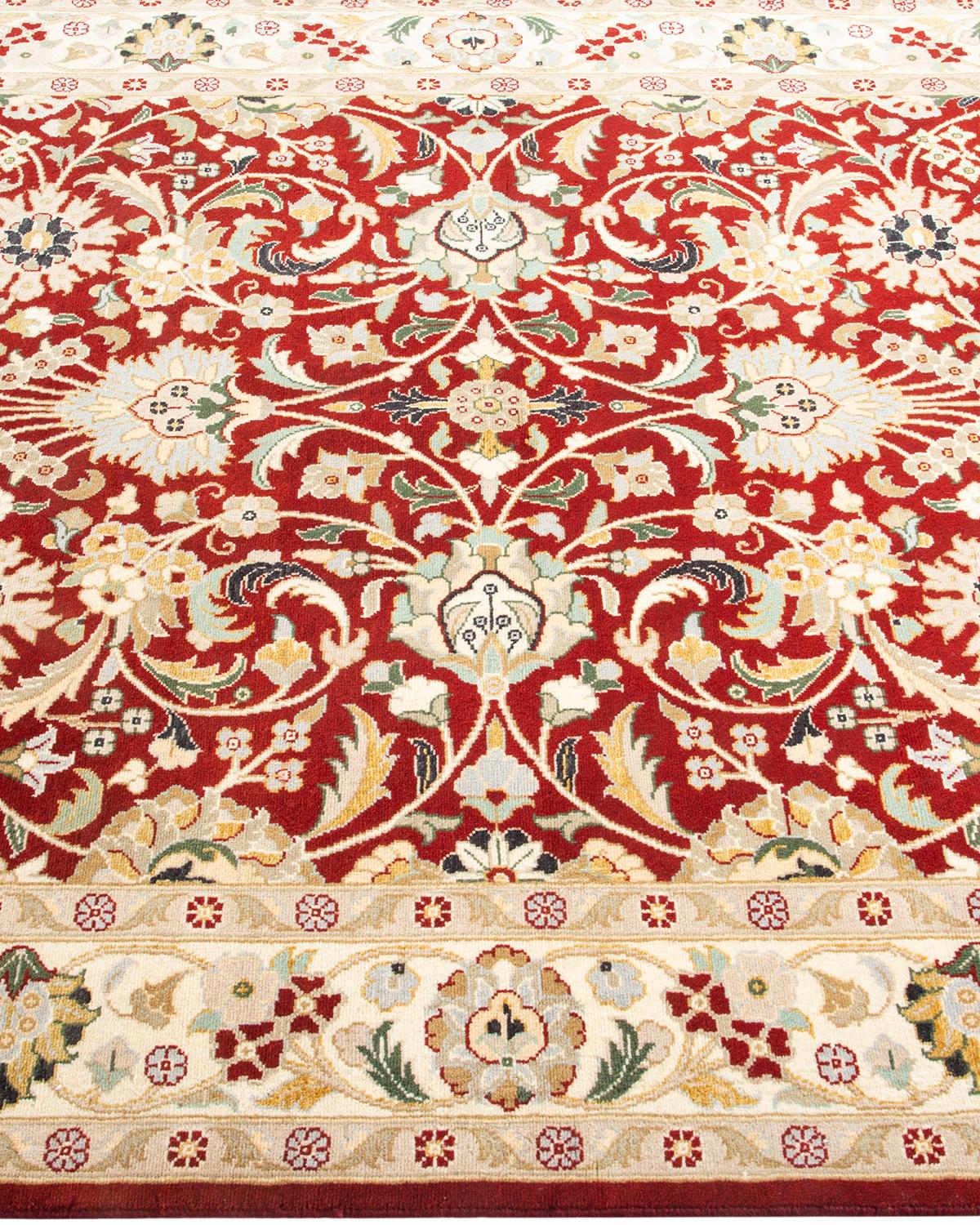 Tapis traditionnel oriental rouge moghol noué à la main, unique en son genre Neuf - En vente à Norwalk, CT
