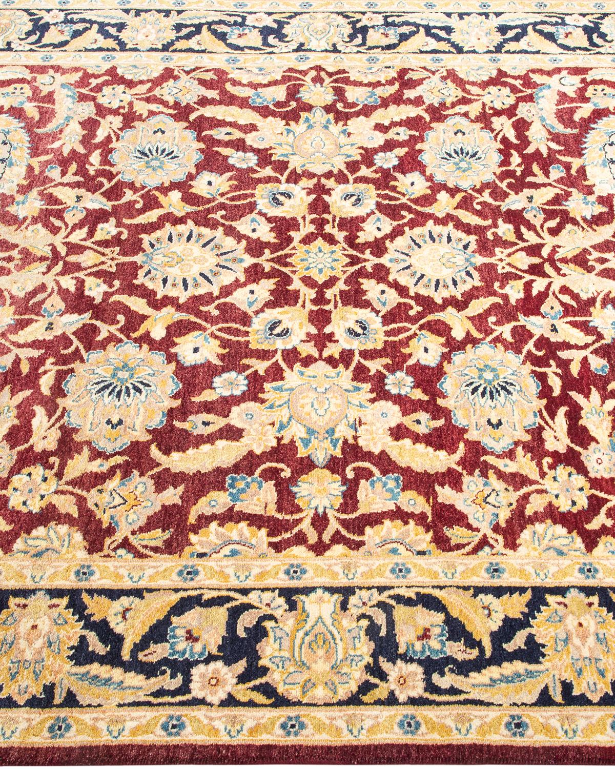 Handgeknüpfter traditioneller orientalischer Mogul-Roter Teppich, handgeknüpft, Unikat im Zustand „Neu“ im Angebot in Norwalk, CT
