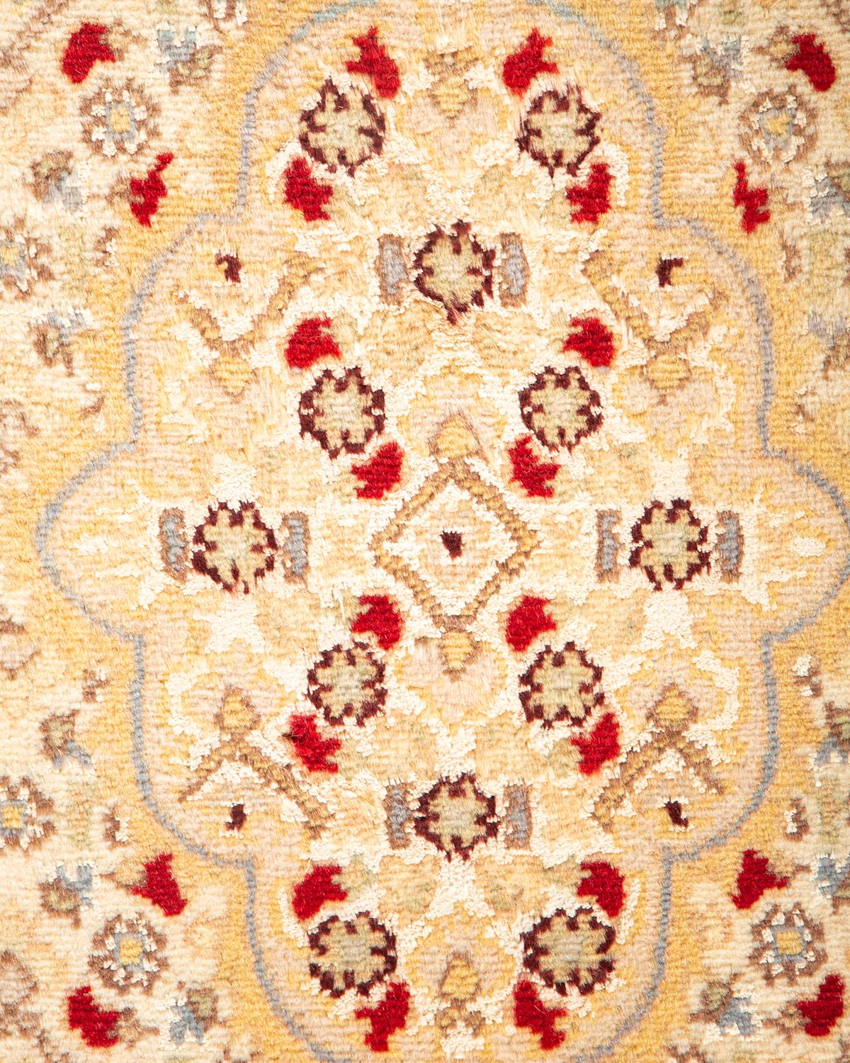 Pakistani One-of-a-kind Hand Knotted Traditional Oriental Mogul Red Area Rug For Sale
