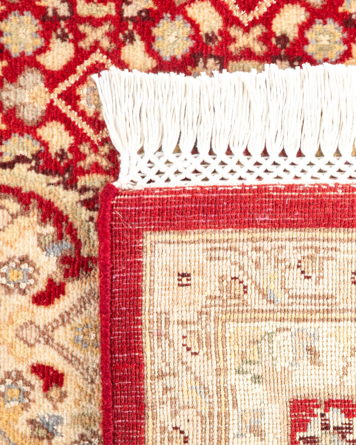 Contemporary One-of-a-kind Hand Knotted Traditional Oriental Mogul Red Area Rug For Sale
