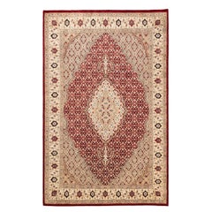 One-of-a-kind Hand Knotted Traditional Oriental Mogul Red Area Rug