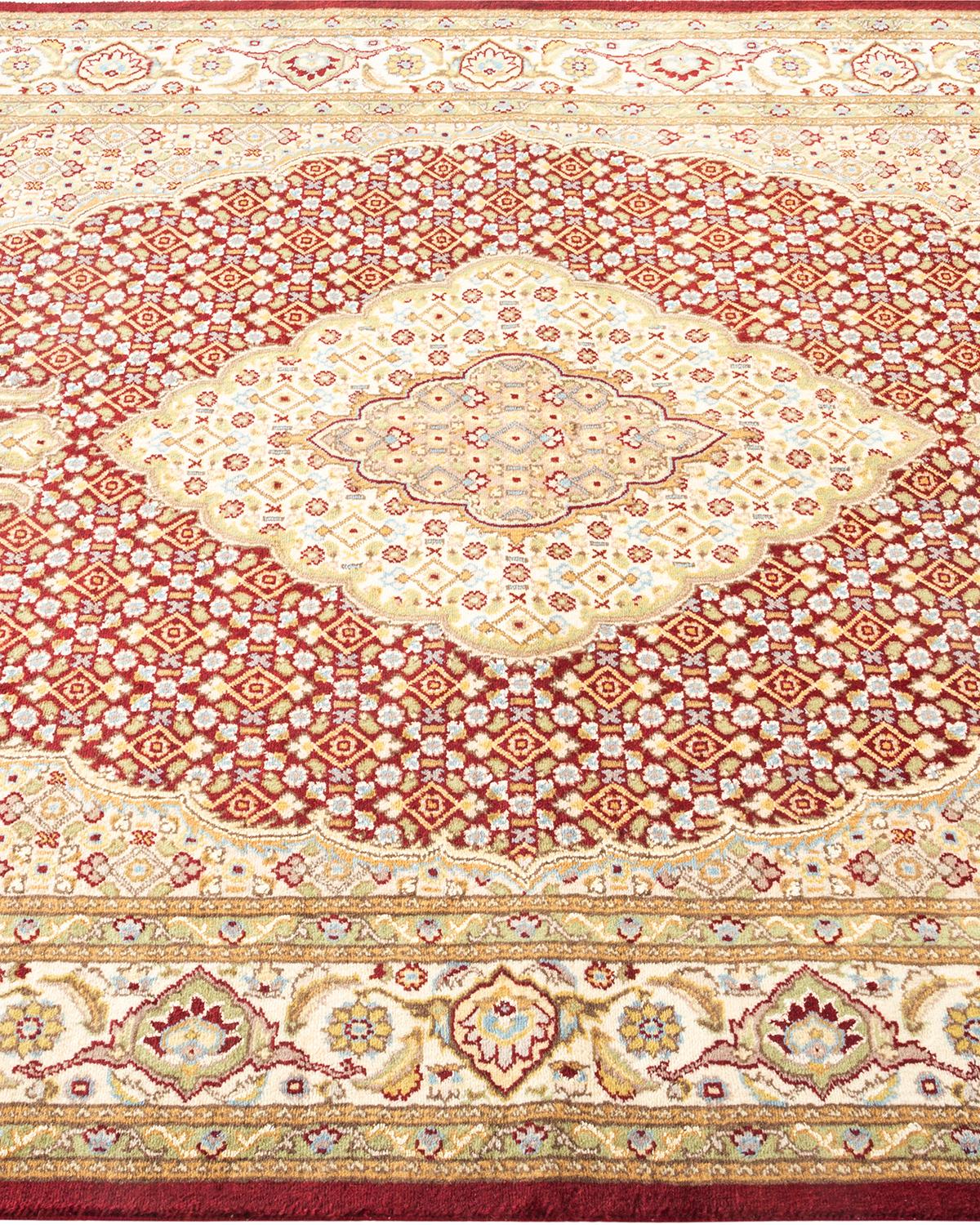Tapis traditionnel oriental rouge moghol noué à la main, unique en son genre Neuf - En vente à Norwalk, CT