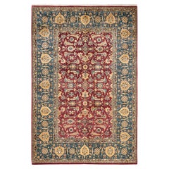 One-of-a-kind Hand Knotted Traditional Oriental Mogul Red Area Rug