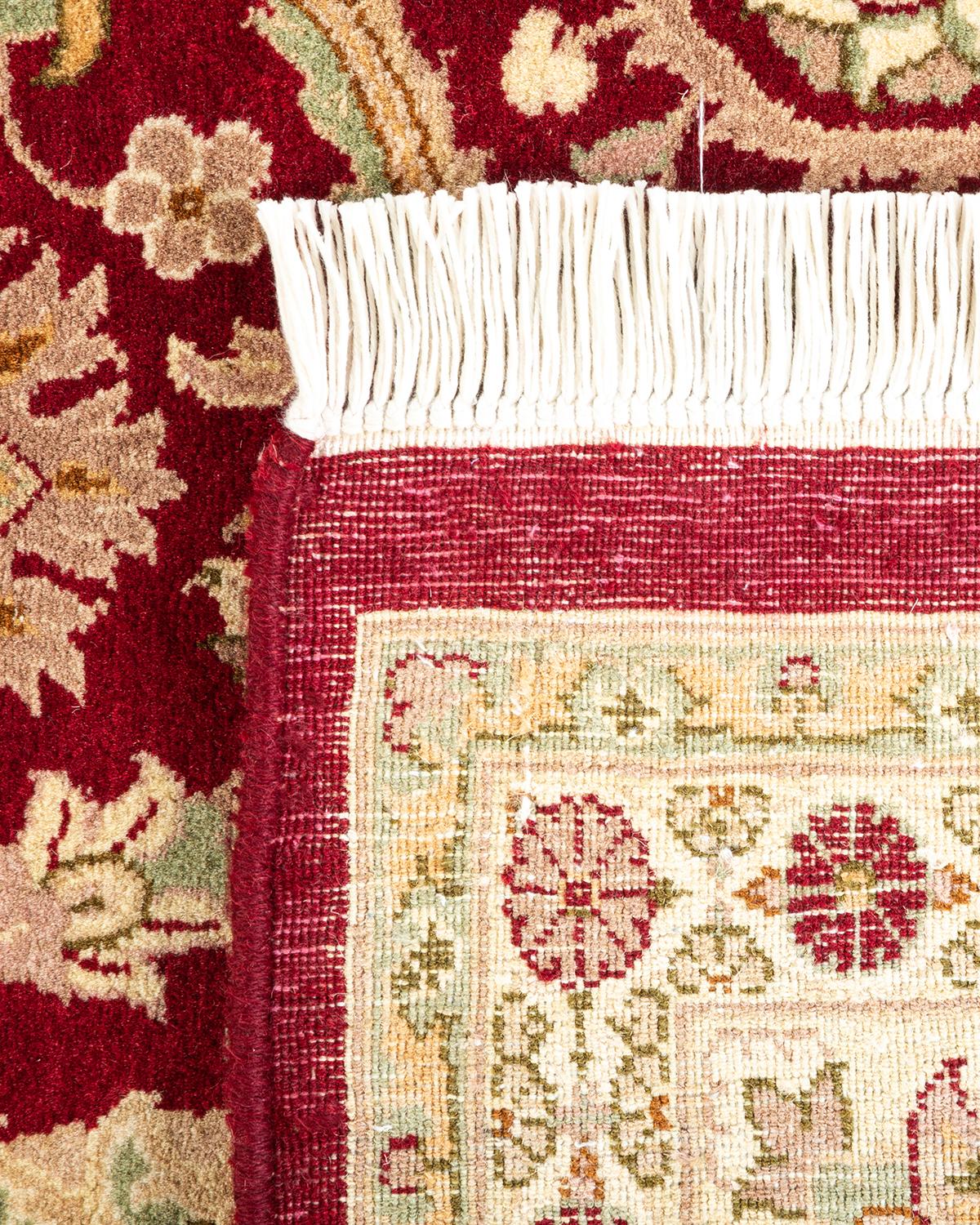 Handgeknüpfter traditioneller orientalischer Mogul-Roter Teppich, handgeknüpft, Unikat (21. Jahrhundert und zeitgenössisch) im Angebot