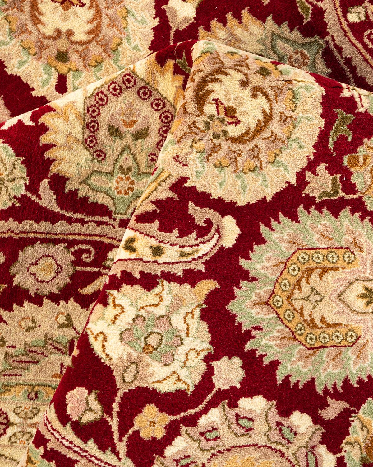 Handgeknüpfter traditioneller orientalischer Mogul-Roter Teppich, handgeknüpft, Unikat im Angebot 1