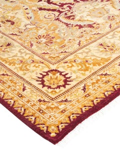 One-Of-A-Kind Hand Knotted Traditional Oriental Mogul Red Area Rug