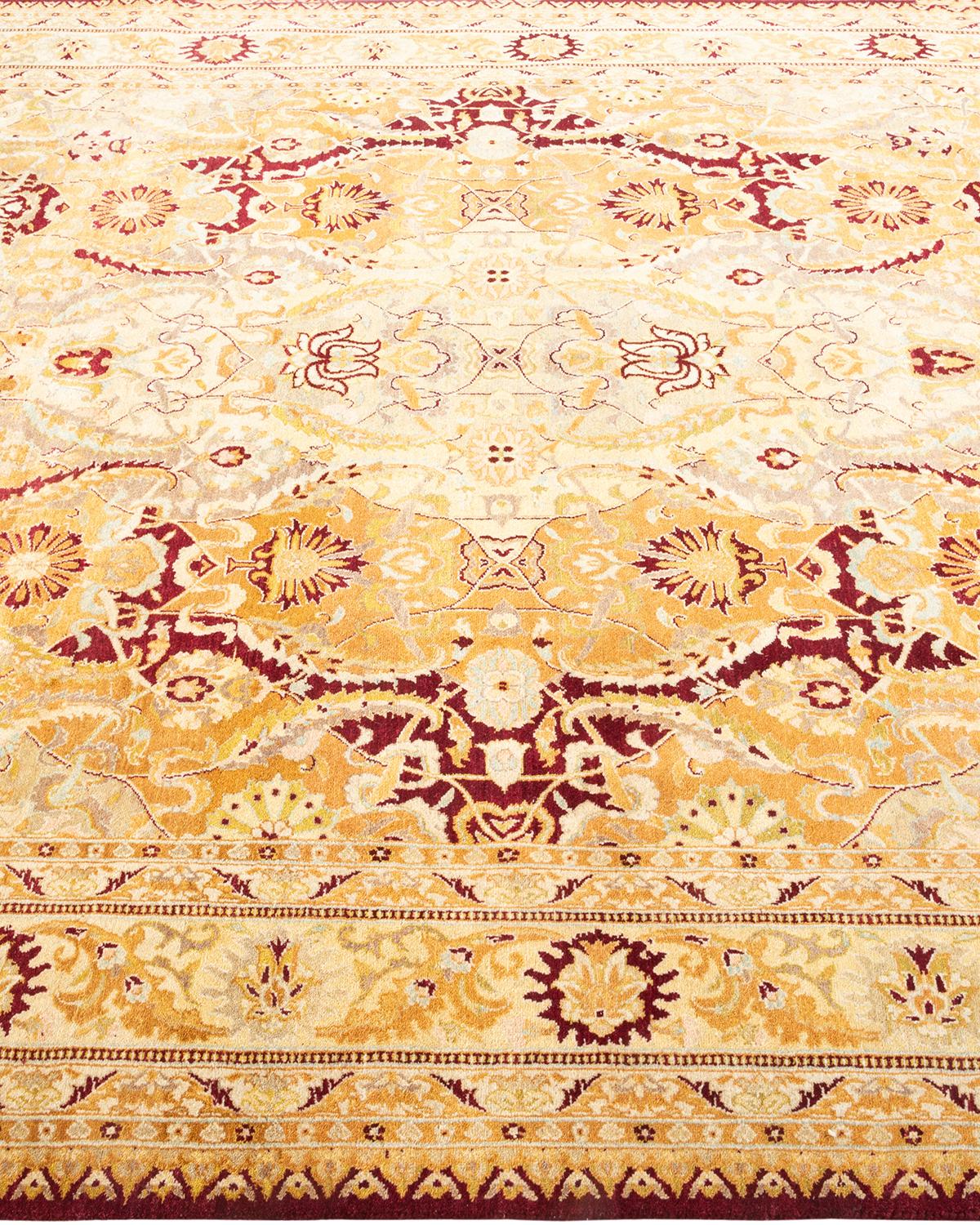 Tapis traditionnel oriental rouge moghol noué à la main, unique en son genre Neuf - En vente à Norwalk, CT