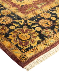 Handgeknüpfter traditioneller orientalischer Mogul-Roter Teppich, handgeknüpft, Unikat