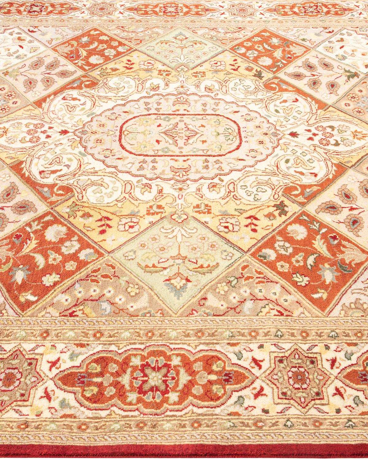 Handgeknüpfter, traditioneller, orientalischer Mogul-Roter Teppich, Unikat im Zustand „Neu“ im Angebot in Norwalk, CT