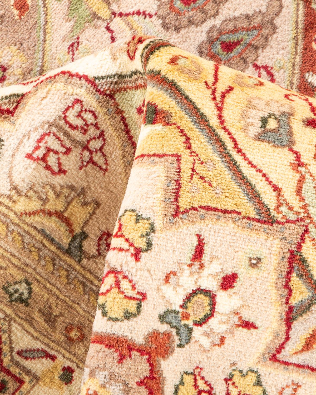 Handgeknüpfter, traditioneller, orientalischer Mogul-Roter Teppich, Unikat im Angebot 1
