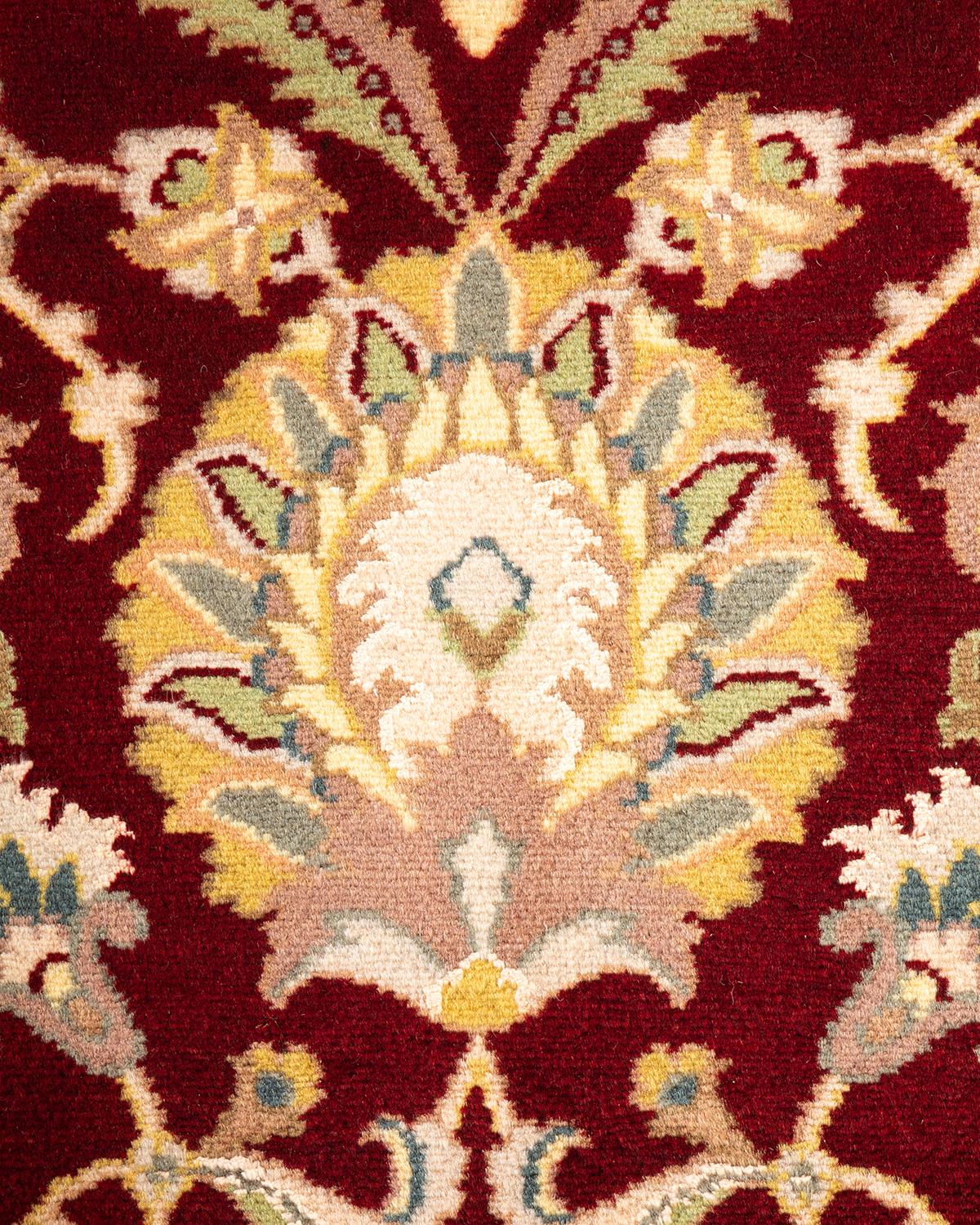 Handgeknüpfter traditioneller orientalischer Mogul-Roter Teppich, handgeknüpft, Unikat (Pakistanisch) im Angebot