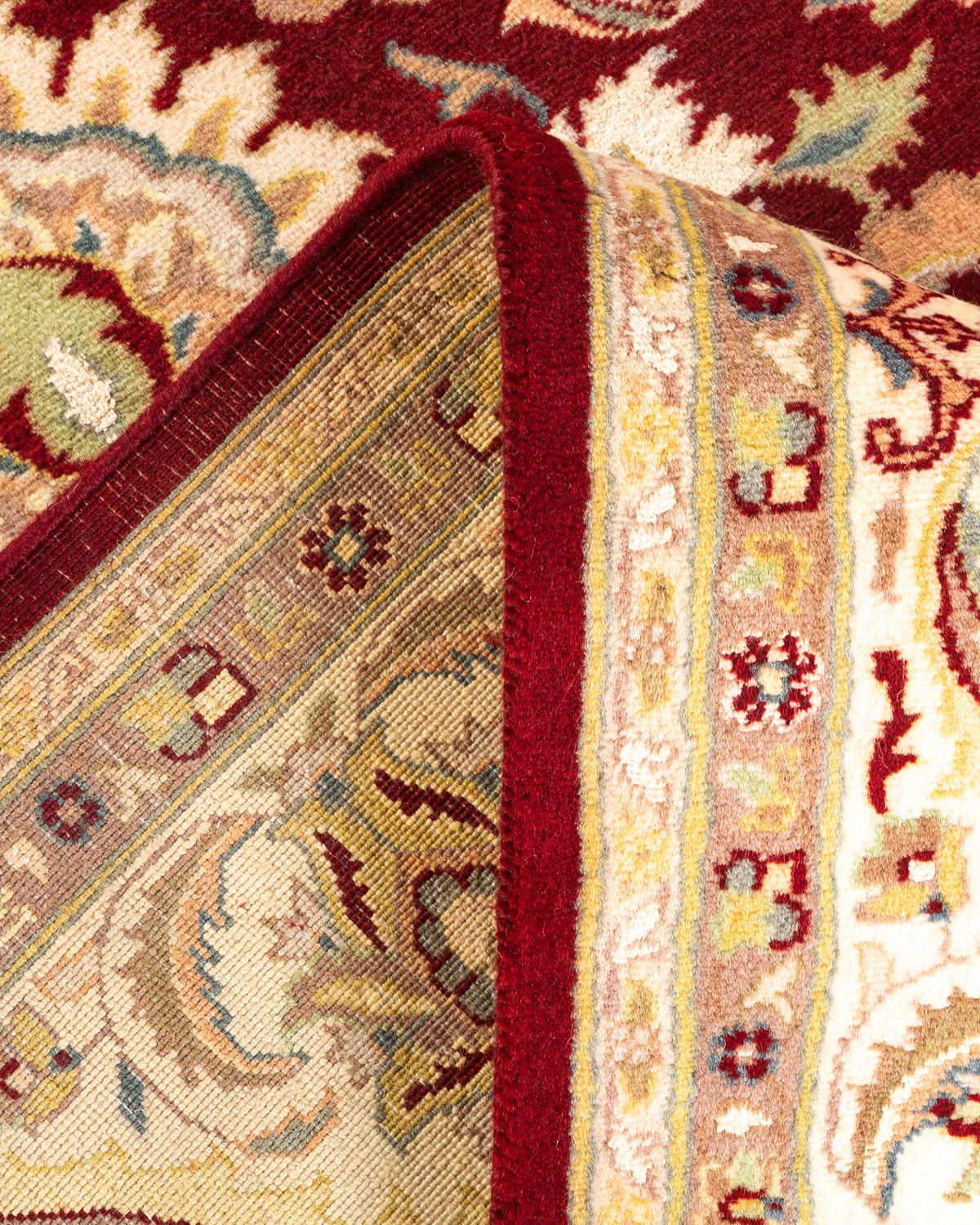 Handgeknüpfter traditioneller orientalischer Mogul-Roter Teppich, handgeknüpft, Unikat (Wolle) im Angebot