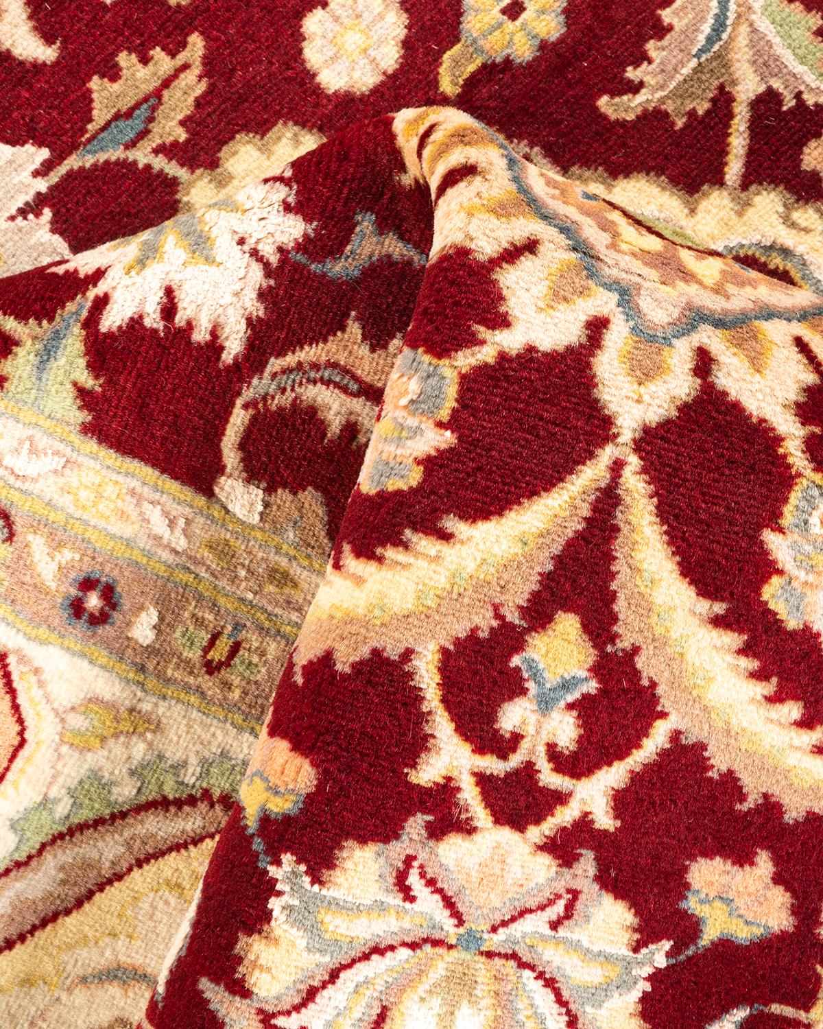 Handgeknüpfter traditioneller orientalischer Mogul-Roter Teppich, handgeknüpft, Unikat im Angebot 1