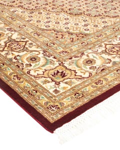 Handgeknüpfter, traditioneller, orientalischer Mogul-Roter Teppich, Unikat