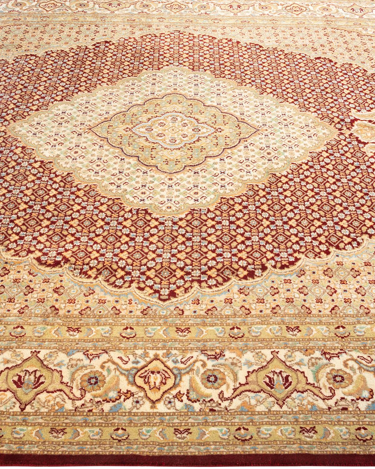 Tapis traditionnel oriental rouge moghol noué à la main, unique en son genre Neuf - En vente à Norwalk, CT