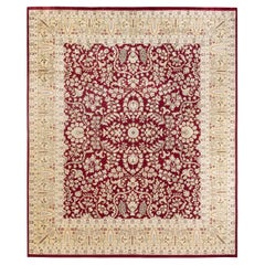One-Of-A-Kind Hand Knotted Traditional Oriental Mogul Red Area Rug