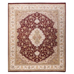 One-of-a-kind Hand Knotted Traditional Oriental Mogul Red Area Rug