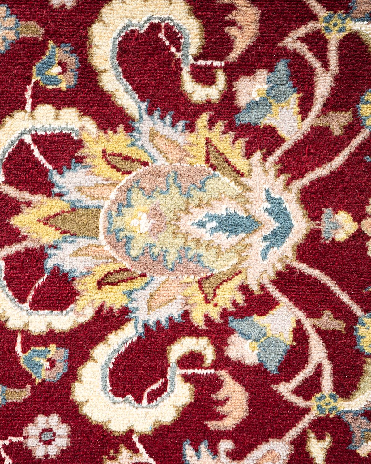 Handgeknpfter traditioneller orientalischer Mogul-Teppich in Rot, Unikat (Pakistanisch) im Angebot