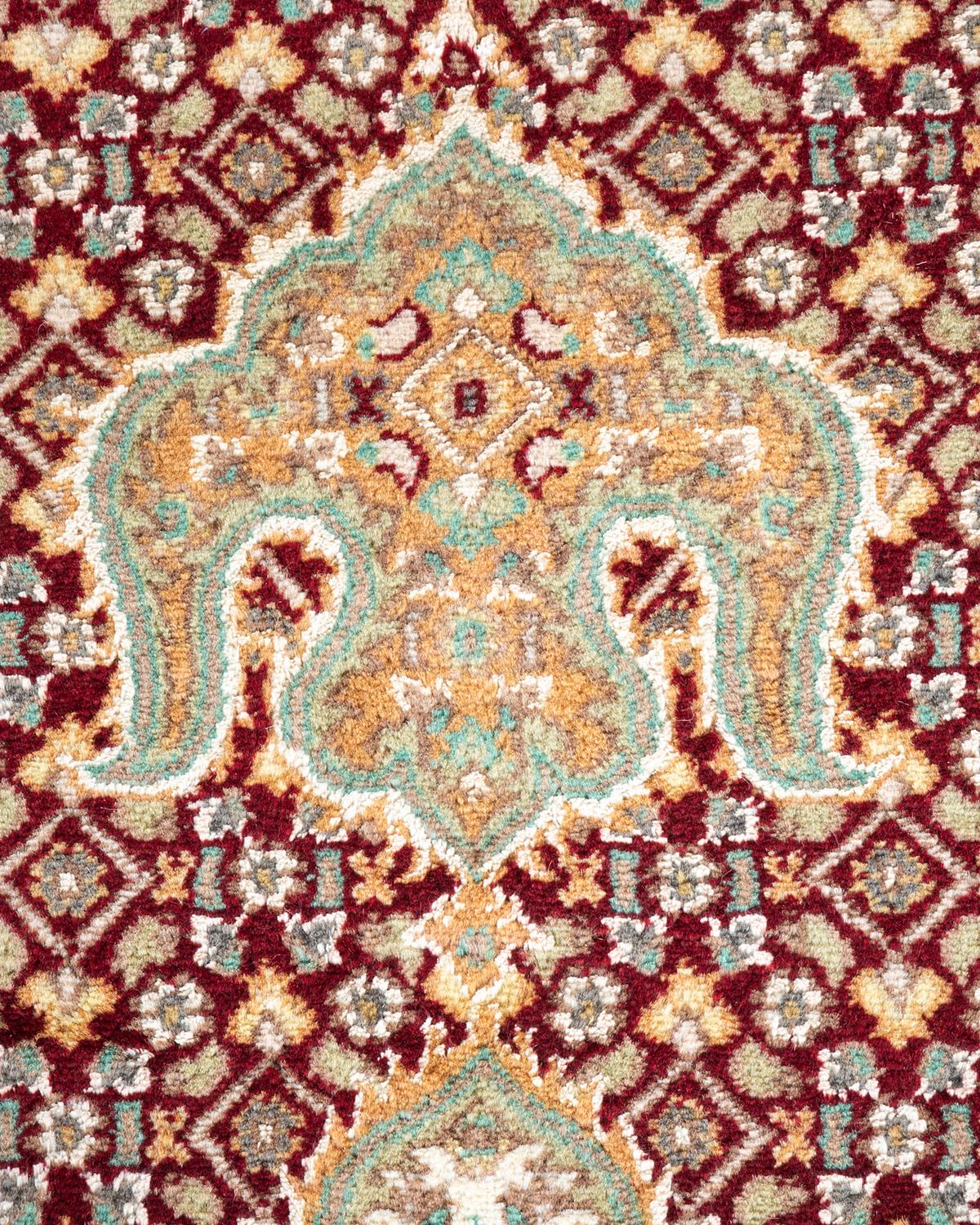 Handgeknpfter traditioneller orientalischer Mogul-Teppich in Rot, Unikat (Pakistanisch) im Angebot