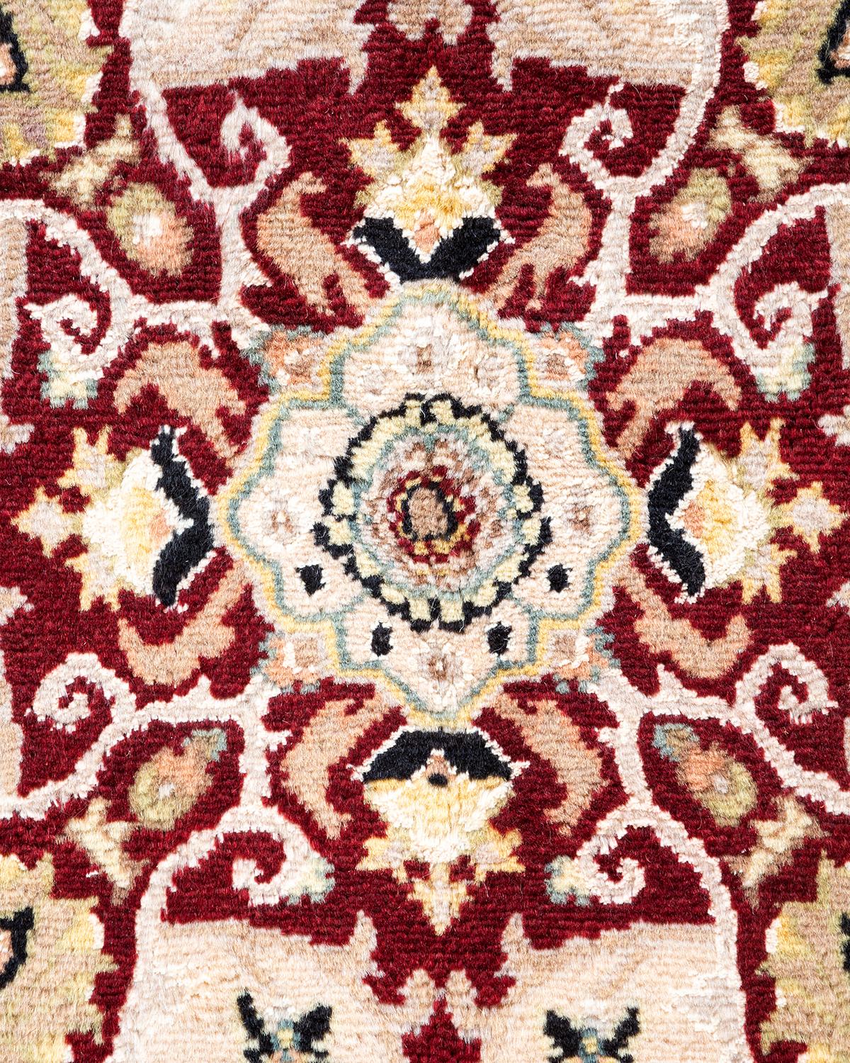 Handgeknpfter traditioneller orientalischer Mogul-Teppich in Rot, Unikat (Pakistanisch) im Angebot
