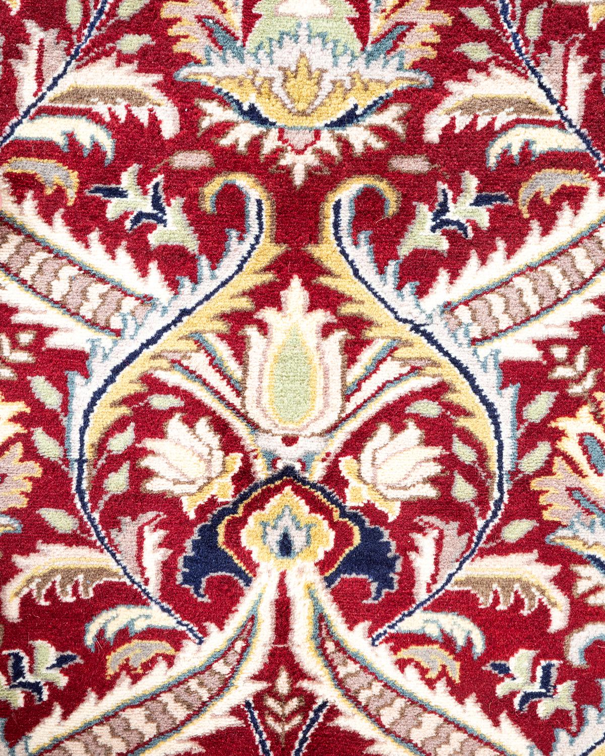 Handgeknpfter traditioneller orientalischer Mogul-Teppich in Rot, Unikat (Pakistanisch) im Angebot