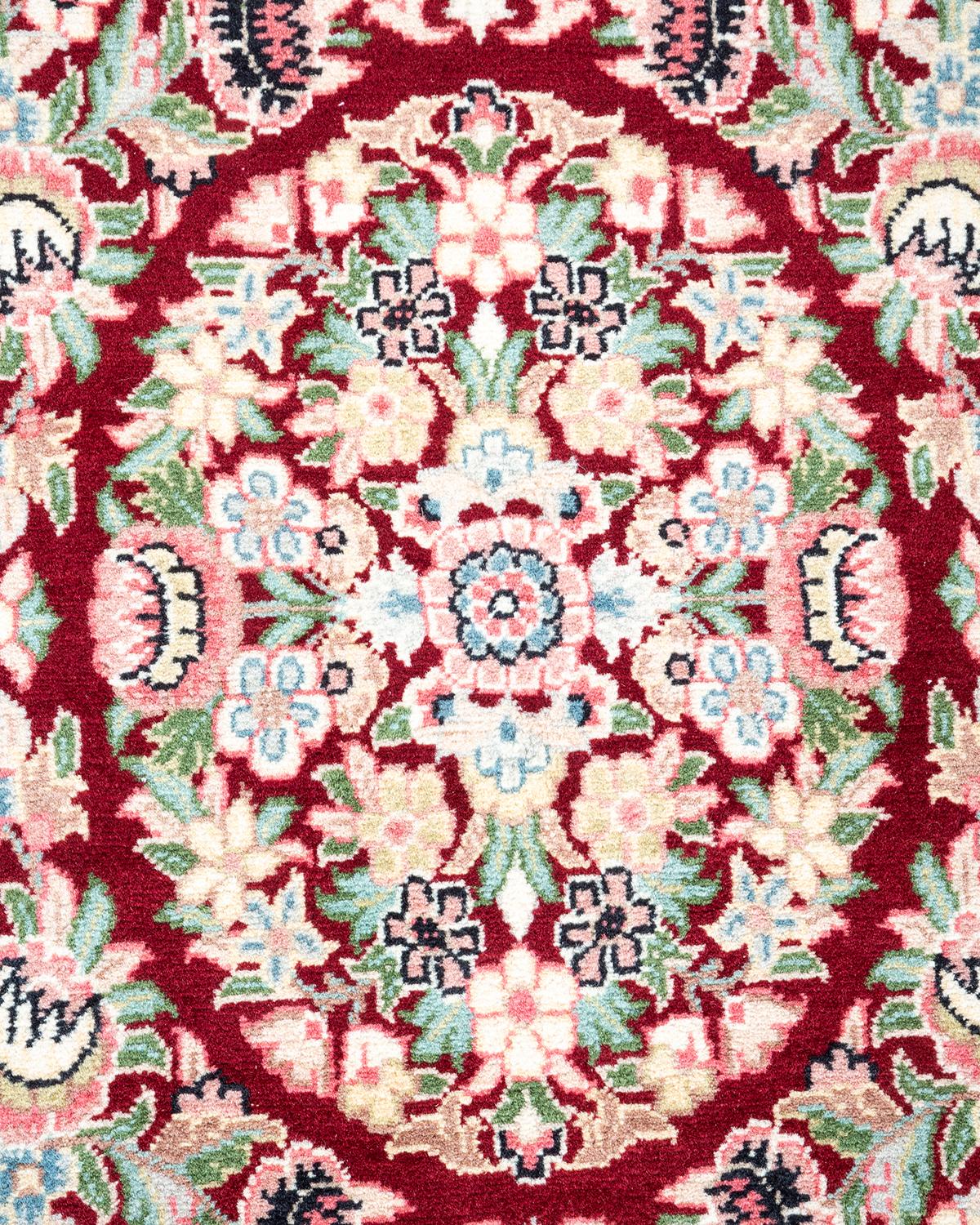 Handgeknpfter traditioneller orientalischer Mogul-Teppich in Rot, Unikat (Pakistanisch) im Angebot