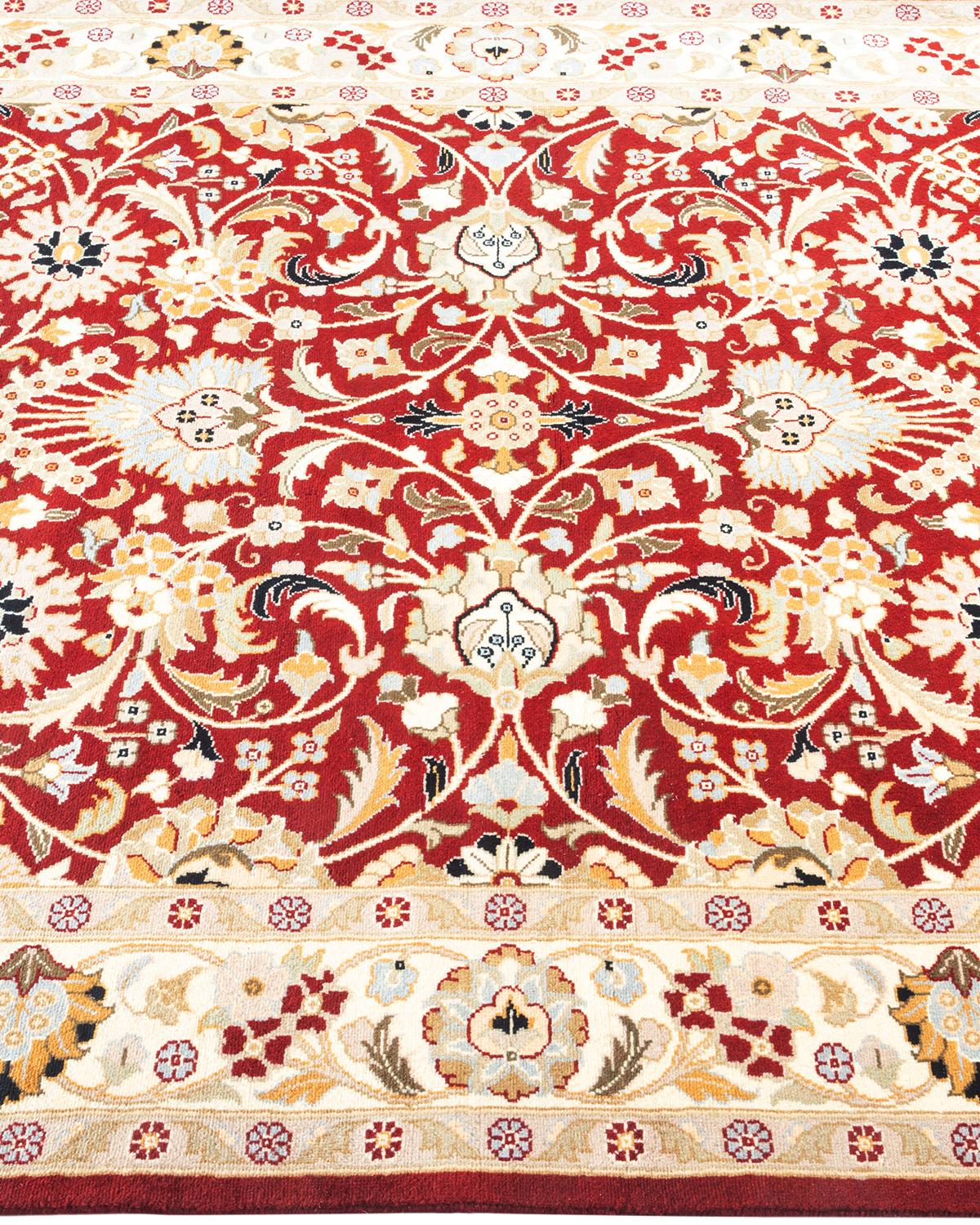 Handgeknpfter traditioneller orientalischer Mogul-Teppich in Rot, Unikat im Zustand „Neu“ im Angebot in Norwalk, CT