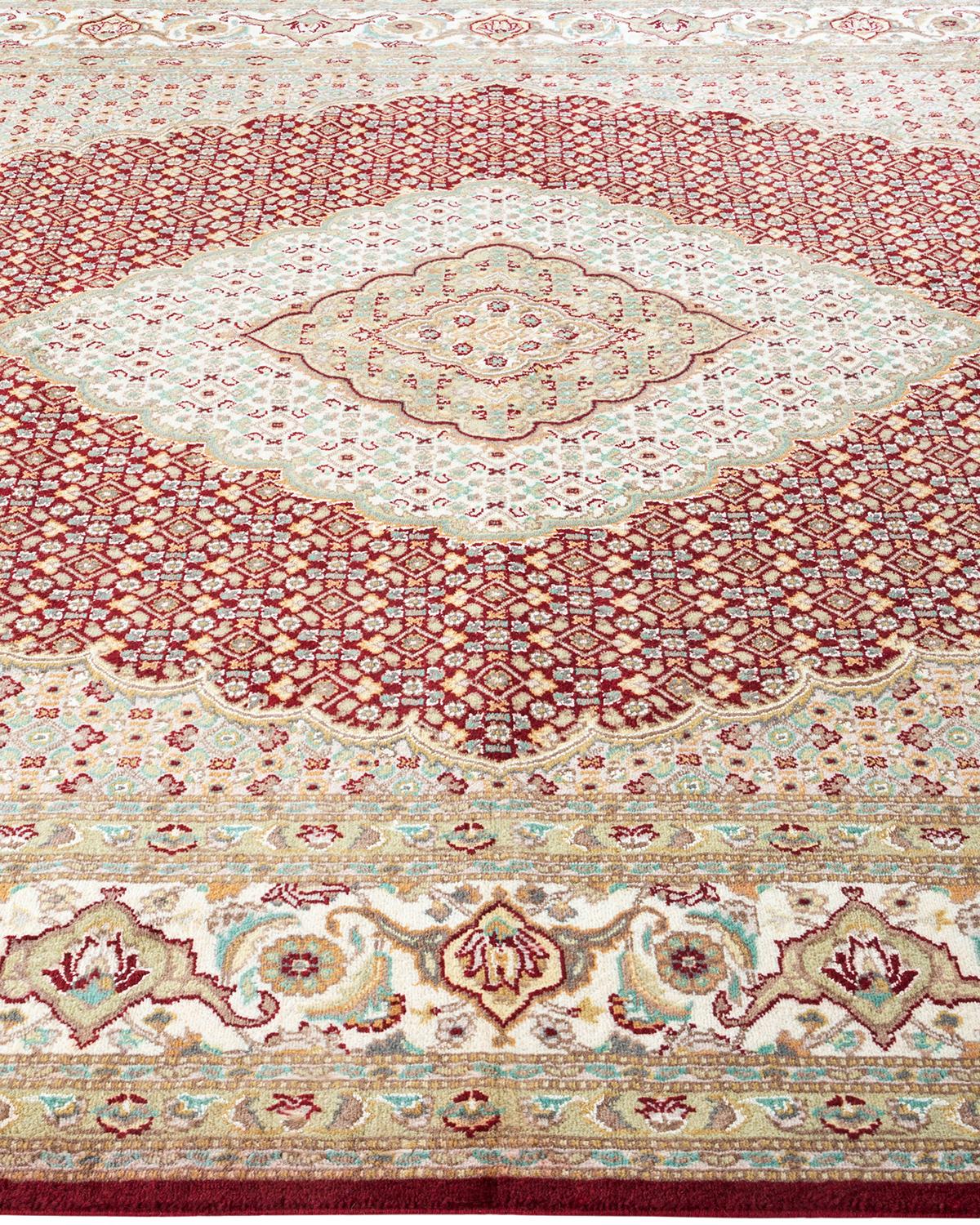 Handgeknpfter traditioneller orientalischer Mogul-Teppich in Rot, Unikat im Zustand „Neu“ im Angebot in Norwalk, CT